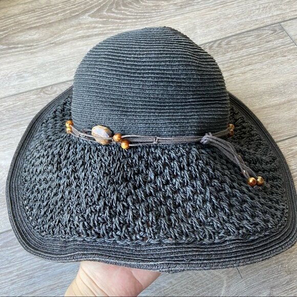 Sun  N’ Sand Beaded Paper Braid Hat - Picture 5 of 15